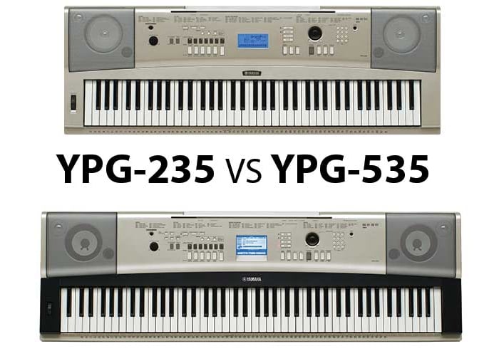 O piano digital Yamaha YPG-235 e YPG-535