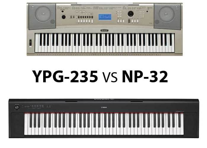 O piano digital Yamaha YPG-235 e NP-32