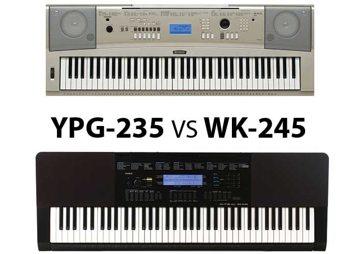 O piano digital Yamaha YPG-235 e o Casio WK-245