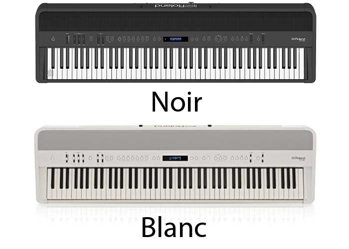 O piano a preto e branco Roland FP-90