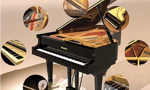 Os designers do piano Roland FP-60