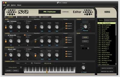 Korg SV-2 edição de som