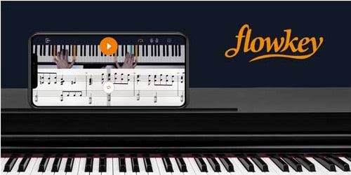 A aplicação Flowkey para piano