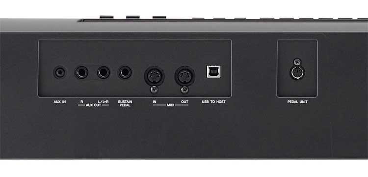 A tomada para auscultadores Yamaha P-45