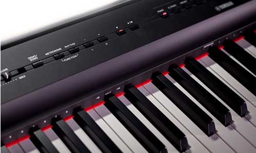 As teclas do piano digital Yamaha P-125