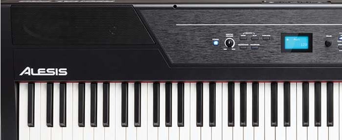 Os altifalantes do Alesis Recital Pro piano