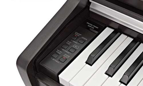 Os botões do piano digital Kawai KDP110
