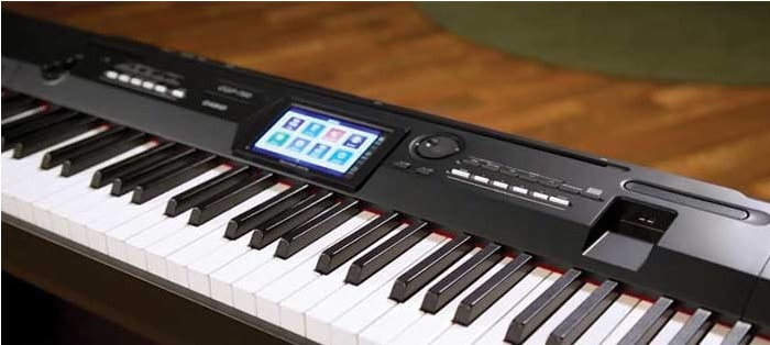 As teclas do piano digital Casio CGP-700