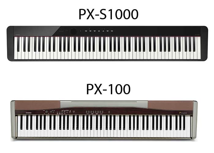 O piano Casio Privia PX-S1000 e PX-100
