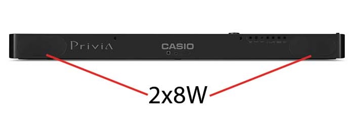 Os altifalantes do piano Casio Privia PX-S3000