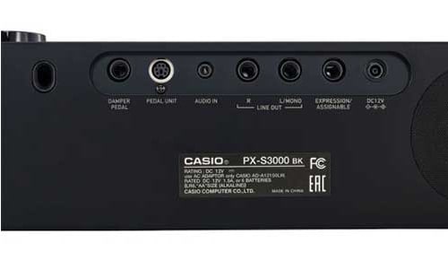 A conectividade do piano Casio Privia PX-S3000